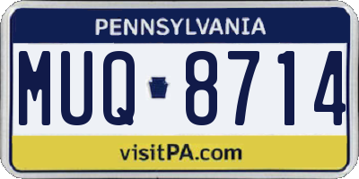 PA license plate MUQ8714