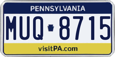 PA license plate MUQ8715