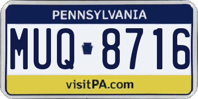 PA license plate MUQ8716