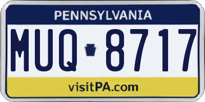 PA license plate MUQ8717