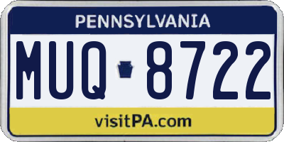 PA license plate MUQ8722