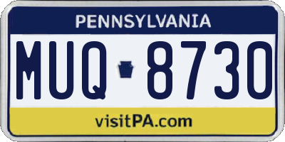 PA license plate MUQ8730