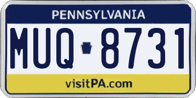 PA license plate MUQ8731
