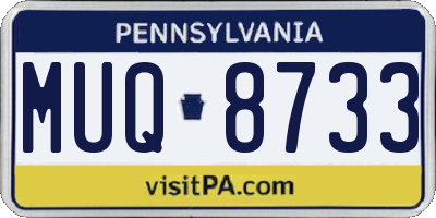 PA license plate MUQ8733