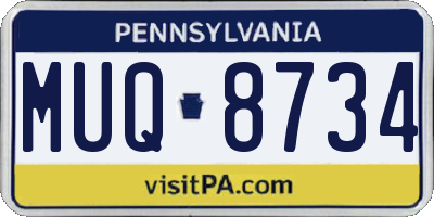 PA license plate MUQ8734