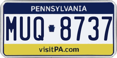 PA license plate MUQ8737