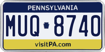 PA license plate MUQ8740