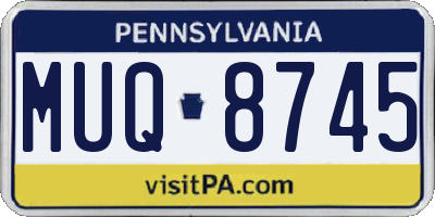 PA license plate MUQ8745