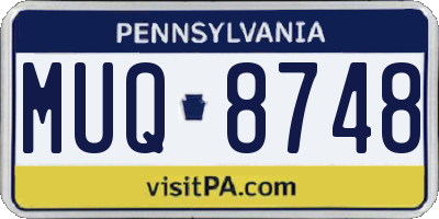 PA license plate MUQ8748