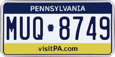 PA license plate MUQ8749