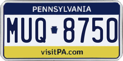 PA license plate MUQ8750