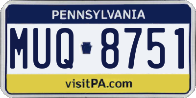 PA license plate MUQ8751