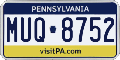PA license plate MUQ8752