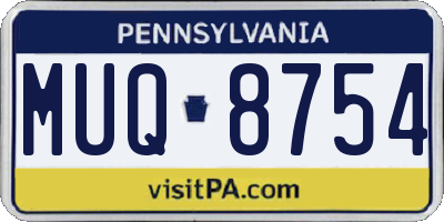PA license plate MUQ8754