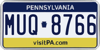 PA license plate MUQ8766