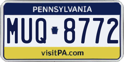 PA license plate MUQ8772