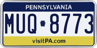 PA license plate MUQ8773