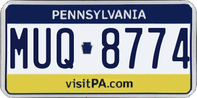 PA license plate MUQ8774