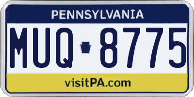 PA license plate MUQ8775