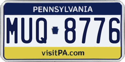 PA license plate MUQ8776