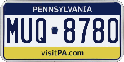 PA license plate MUQ8780
