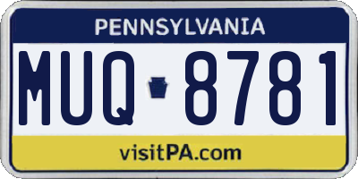 PA license plate MUQ8781