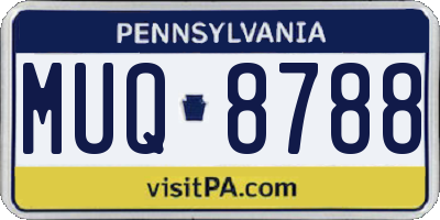 PA license plate MUQ8788