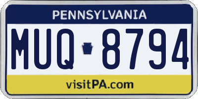 PA license plate MUQ8794