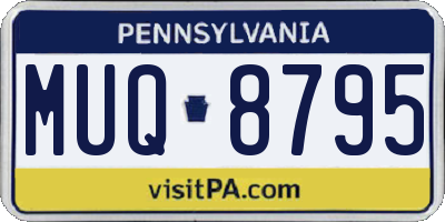 PA license plate MUQ8795