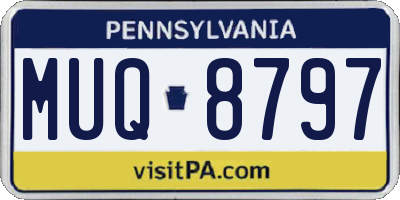 PA license plate MUQ8797