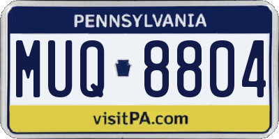 PA license plate MUQ8804