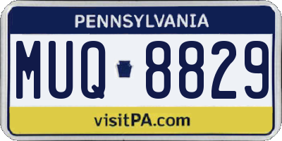 PA license plate MUQ8829