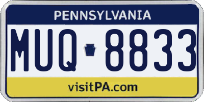 PA license plate MUQ8833
