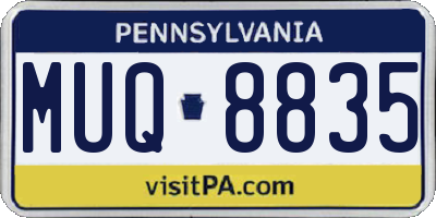 PA license plate MUQ8835