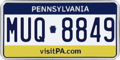 PA license plate MUQ8849