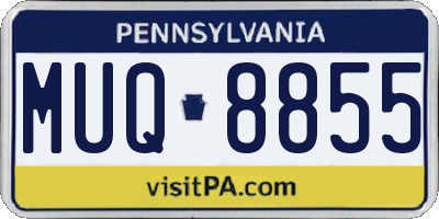 PA license plate MUQ8855