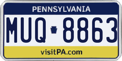 PA license plate MUQ8863