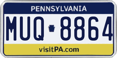 PA license plate MUQ8864