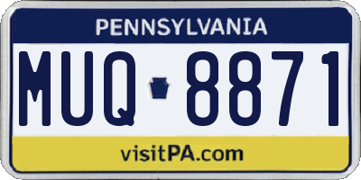 PA license plate MUQ8871
