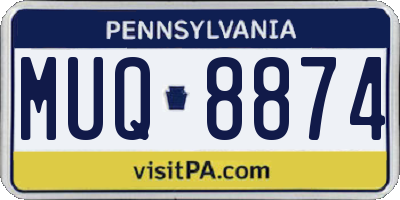 PA license plate MUQ8874