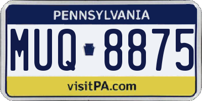 PA license plate MUQ8875