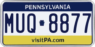 PA license plate MUQ8877