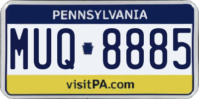 PA license plate MUQ8885