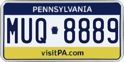 PA license plate MUQ8889