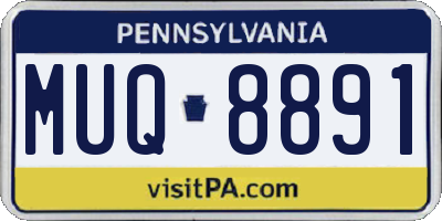 PA license plate MUQ8891