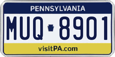 PA license plate MUQ8901