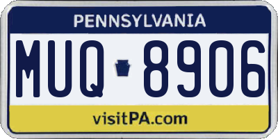 PA license plate MUQ8906