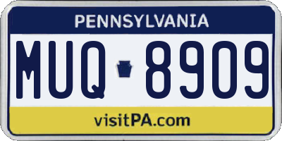 PA license plate MUQ8909