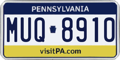 PA license plate MUQ8910