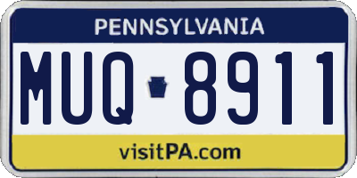PA license plate MUQ8911